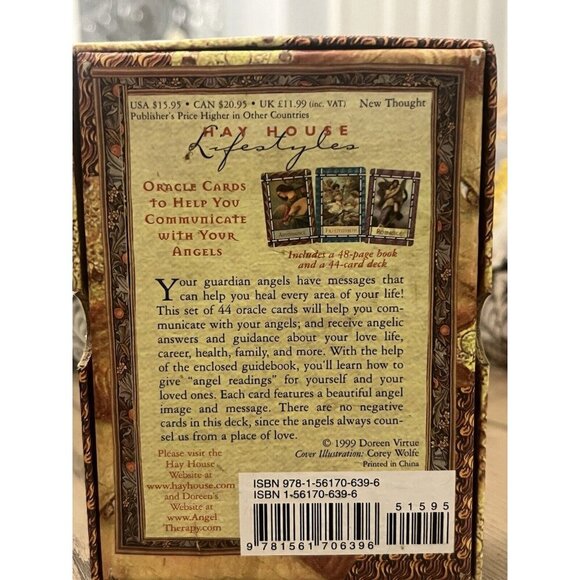 vtg 99 Healing With The Angels Oracle Cards  44 Card  Doreen Virtue out of print - Picture 5 of 5